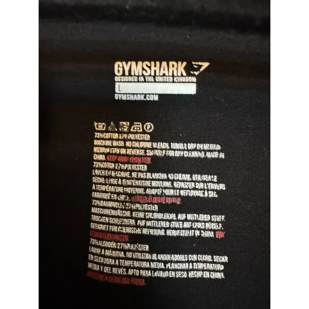 Gymshark Black Zip Up Hoodie Jacket Women’s Large Athletic Fit